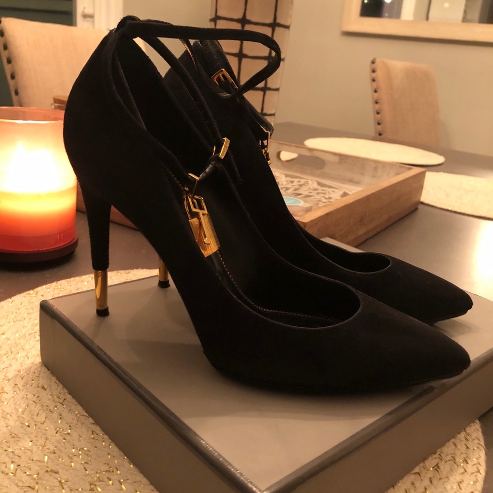 Tom Ford black suede heels